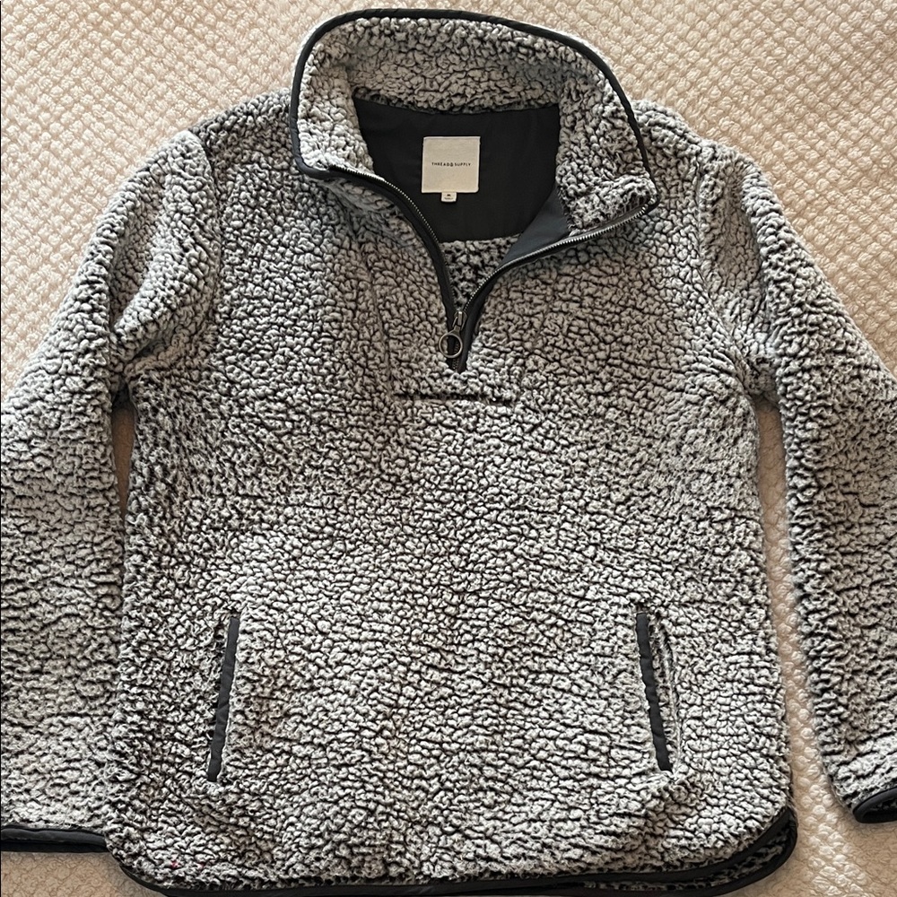 Thread & Supply Gray Sherpa Pullover